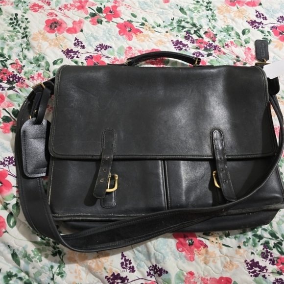 COACH VINTAGE BLACK BRIEFCASE - Picture 2 of 9